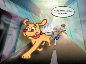 Z-Dog takes George for a Walk